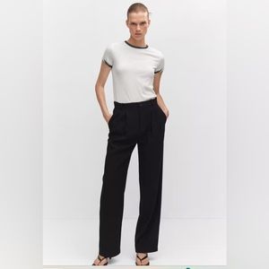 Mango wideleg trouser with pleats, NWT size 6